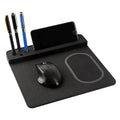 Desk mat with built-in wireless charging pad