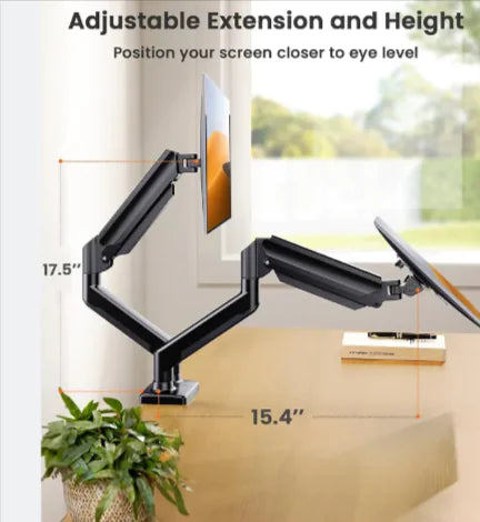 Dual monitor stand detail