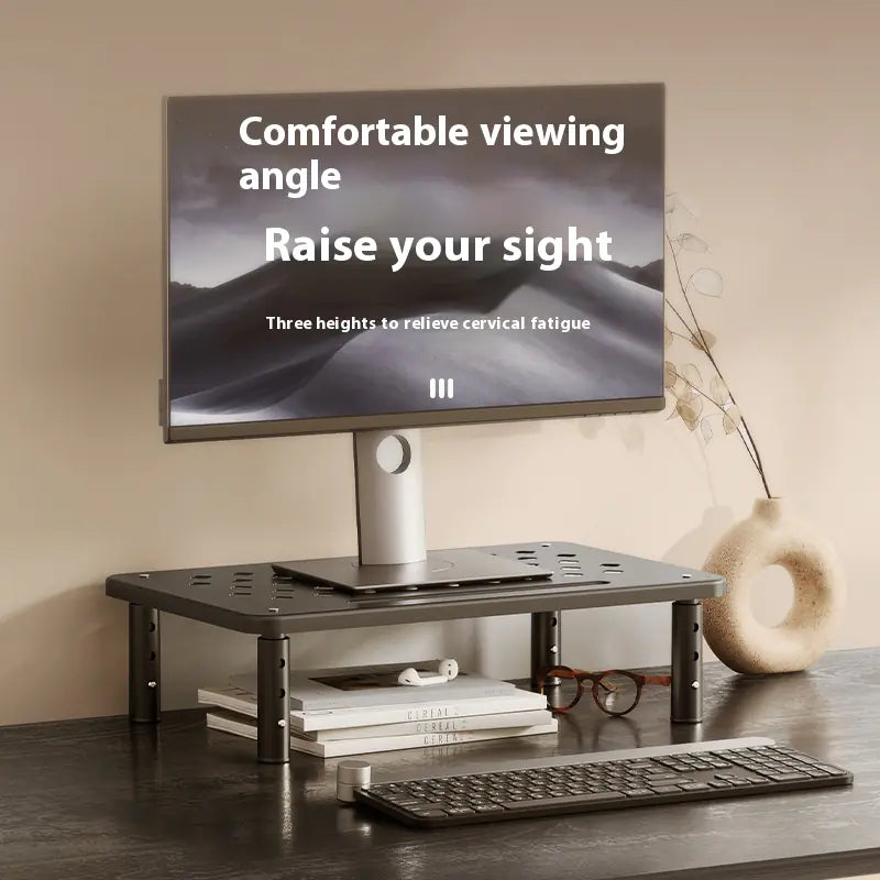 Steel desktop monitor riser